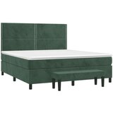  Krevet s oprugama i madracem tamnozeleni 160x200 cm baršunasti | shoptok.hr