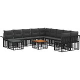  Set vanjskih sofa 12 kom. Crna i tamno siva Poliester | shoptok.hr