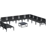 vidaXL Vrtna sedežna garnitura 11 pcs Antracitna Jeklo | Shoptok.si