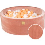 MeowBaby Round Ball Pit z žogicami 7cm za otroka, 90x30cm/200 žogic, Velvet žamet, Apricot: bela, oranžna, (20800778) | Shoptok.si