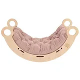Roza/naravna barva gugalnica iz borovega lesa 39x75x38 cm Montessori -