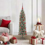  Umjetno vitko božićno drvce Zelena i bijela 120 cm | shoptok.hr