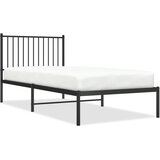 The Living Store Kovinski posteljni okvir z vzglavjem črn 90x200 cm - Posteljni Okvir, (21526822) | Shoptok.si