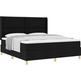 vidaXL Box spring krevet s uzglavljem Crna 180 x 200 cm tkanina - Crna 180 x 200 cm Dizajn s rombovima | shoptok.hr
