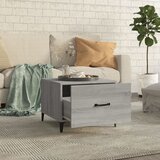  Stolić za kavu s metalnim nogama siva boja hrasta 50x50x40 cm | shoptok.hr