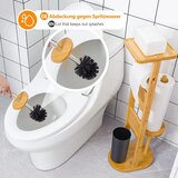YORBAY bambusovo stojalo za WC papir s ščetko naravno | Shoptok.si