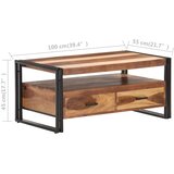  Stolić za kavu 100 x 55 x 45 cm od masivnog bagremovog drva | Shoptok.si