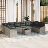 vidaXL Vrtni kavčni set Set 11 Siva Poli ratan Zunanji kavč Pravokoten | Shoptok.si