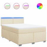  Krevet s oprugama i madracem krem 140 x 190 cm od tkanine | shoptok.hr