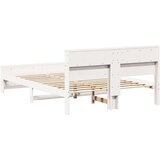 vidaXL Konstrukcija postelje Bela 150 x 200 cm Trdna borovina | Shoptok.si
