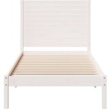 vidaXL Daljši posteljni okvir brez vzmetnice bel 90x210 cm trden les | Shoptok.si
