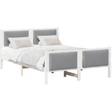  Krevetna konstrukcija Svijetlo siva 160 x 200 cm tkanina Bijela | Shoptok.si