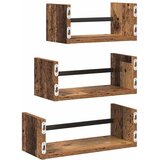  Set zidnih polica 3 pcs Staro drvo 40x16x14cm Konstruirano drvo | shoptok.hr