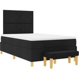 vidaXL Box Spring Krevet s madracem i klupom crni 120x200 cm tkanina | shoptok.hr