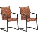 vidaXL Nihajni jedilni stoli 2 kosa rjavo pravo usnje | Shoptok.si