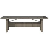  Vrtni stol sa staklenom pločom sivi 240x90x75 cm od poliratana | shoptok.hr