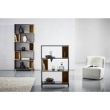 CARRYHOME regal 80/194/30 cm črna, barve hrasta, temno siva | Shoptok.si