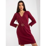 Och Bella Dress-TW-SK-BL-1011.17-burgundy | Shoptok.si