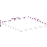 vidaXL Stolna ploča 50 x 50 x 2,5 četvrtasta od masivnog drva manga | shoptok.hr
