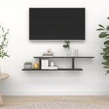 vidaXL Stenska TV polica črna 125x18x23 cm iverna plošča Cene