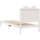  Daljši posteljni okvir brez vzmetnice bel 100x210 cm trden les, (21531806) | Shoptok.si