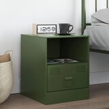 vidaXL Nočna omarica olivno zelena 34,5x39x44 cm jeklo | Shoptok.si