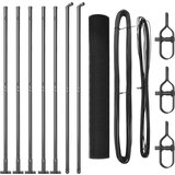 vidaXL Sivo pozinkani set stebričkov ograje Set 2 Siva Kovina, PVC, (22085233) | Shoptok.si