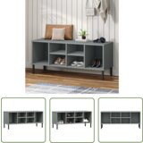The Living Store Regal za čevlje z nogami siv 106x35x45 cm trden les OSLO - Regal Za Čevlje, (21744609) | Shoptok.si