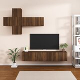 The Living Store Komplet TV omaric 7-delni rjav hrast konstruiran les - Komplet TV Omaric, (21373899) Cene