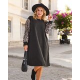Resti Women's fabric dress with decorative sleeves PLUS SIZE | shoptok.hr
