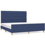 Maison Chic Posteljni okvir - Dvoposteljna postelja - Zakonska postelja z vzglavjem moder 180x200 cm blago-J5996, (21768899) | Shoptok.si