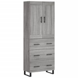 vidaXL Visoka komoda siva sonoma 69,5x34x180 cm inženirski les, (20804962) | Shoptok.si