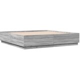  Okvir za krevet s LED svjetlima boja hrasta 200 x 200 cm drveni | Eponuda.com