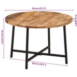  Stolić za kavu 54 x 54 x 35 cm od masivnog drva manga i željeza | shoptok.hr