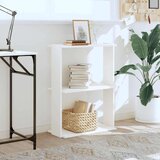 vidaXL Knjižna omara 3-nadstropna bela 60x30x80 cm inž. les | Shoptok.si