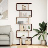 vidaXL Pregrada s knjižno omaro 6-nadstr. dimljen hrast 70x24x193 cm | Shoptok.si