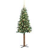 vidaXL Mršavo božićno drvce Zelena 150 cm PVC i čvrsto drvo bora | shoptok.hr