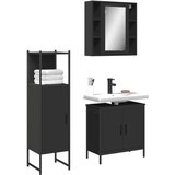 Maison Chic Komplet kopalniških omaric - Kopalniški sestavi 3-delni črn inženirski les, (21788347) | Shoptok.si