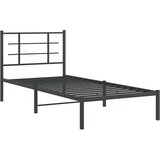  Metalni okvir za krevet s uzglavljem crni 90x200 cm | shoptok.hr