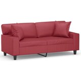  Kavč dvosed z okrasnimi blazinami vinsko rdeč 140 cm | Shoptok.si