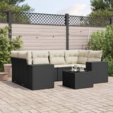  7-dijelni set vrtnih sofa od poliratana s jastucima crni | shoptok.hr