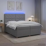  Boxspring krevet s madracem Svjetlosiva 200 x 200 cm Tkanina | shoptok.hr