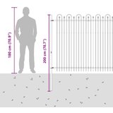  Spike Lok Ograja Črna 200 x 200 cm Prašno lakirano jeklo, (5000157993) | Shoptok.si