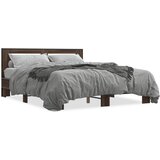 Furnova Posteljni okvir rjav hrast 160x200 cm inženirski les in kovina, (21934223) | Shoptok.si