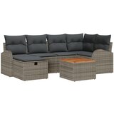 vidaXL 7-delna vrtna sofa garnitura z blazinami siva poli ratan, 2-sedežna vrtna sofa z shranjevanjem in blazinami siva poli ratan | Shoptok.si