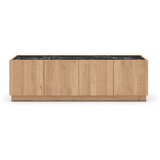 Marckeric Crni/natur TV stol u dekoru hrasta 160x48 cm Dione - Cijene