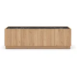 Marckeric Crni/natur TV stol u dekoru hrasta 160x48 cm Dione -