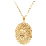 INF Odprta DIY ovalna izrezljana ogrlica z bakrenim medaljonom Gold, (21237822) Cene