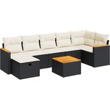 Maison Chic Seti vrtnega pohištva - Vrtna garnitura - Vrtni pohištvo set 8-delna z blazinami črn poli ratan, (21798873) | Shoptok.si