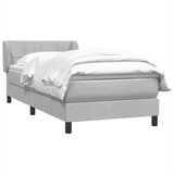 Box Spring krevet s madracem svijetlo sivi 80x210 cm baršun | shoptok.hr